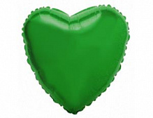 FM 4" сердце-микро зеленый без рисунка фольгированный шар