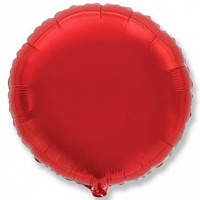 FM 32" круг Красный без рисунка фольгированный шар